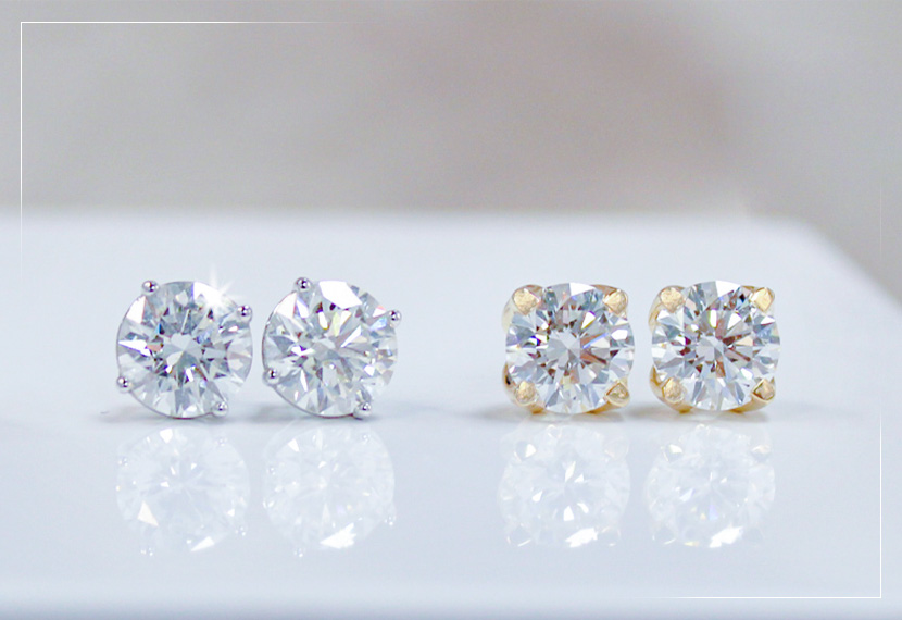 4-Prong Colorless Certified Round Diamond Studs