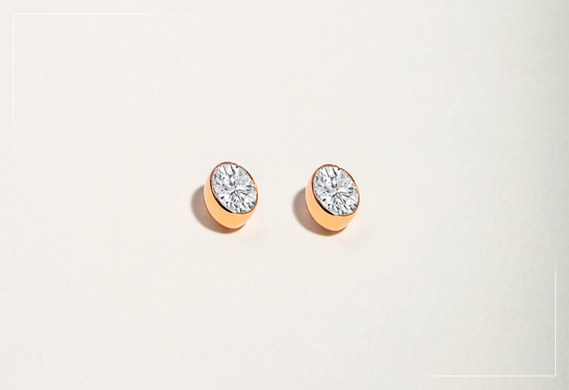 Solitaire Oval Stud Earrings