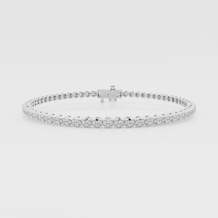 Natural Diamond | 1 ctw Round Four Prong Tennis Bracelet - 8 inches