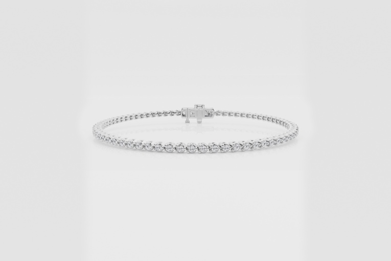 Natural Diamond | 1 ctw Round Three Prong Tennis Bracelet - 8 inches