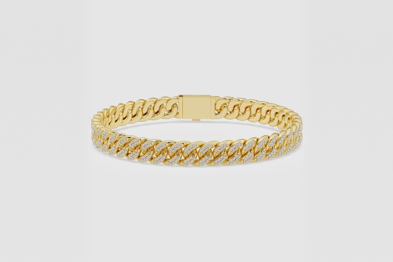 Natural Diamond | 2 1/2 ctw Round Cuban Link Bracelet - 8.5 Inches