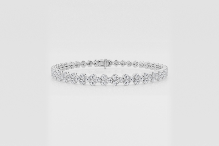 Natural Diamond | 4 ctw Round Garland Fashion Bracelet - 7 Inches