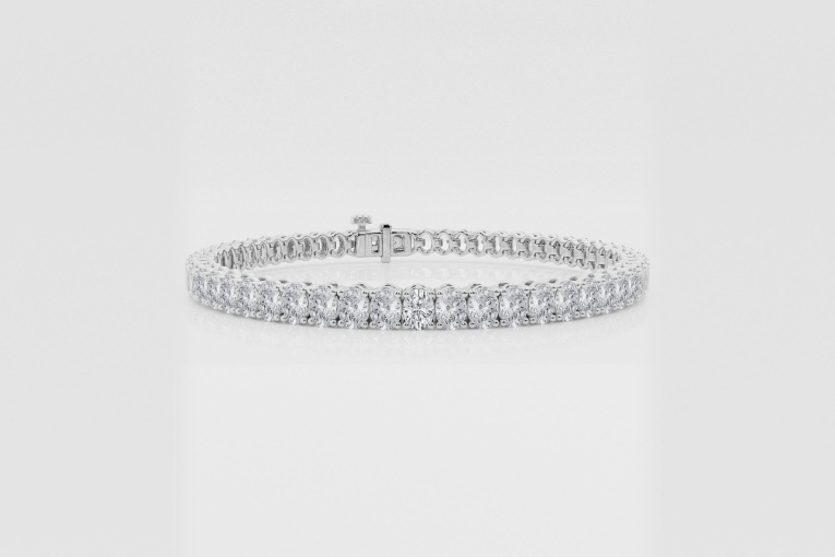 Natural Diamond | 7 1/4 ctw Oval North-South Tennis Bracelet - 6 inches