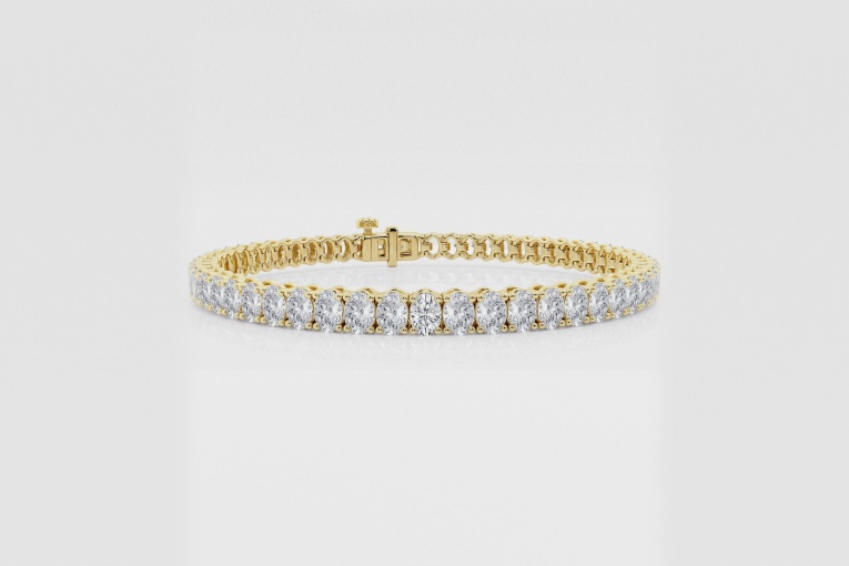 Natural Diamond | 7 1/4 ctw Oval North-South Tennis Bracelet - 6.5 inches