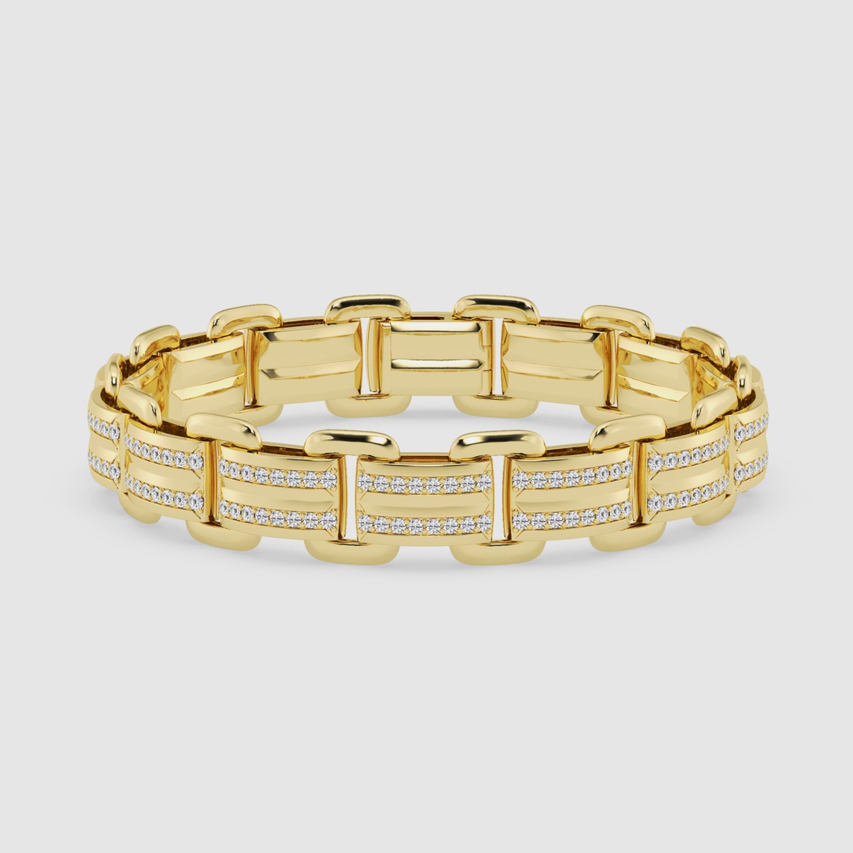 Natural Diamond | 4 ctw Round Panther Link Bracelet - 8 Inches