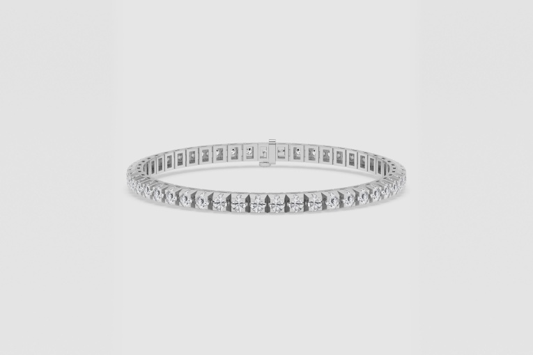 Natural Diamond | 8 ctw Round Tennis Bracelet - 8.5 Inches
