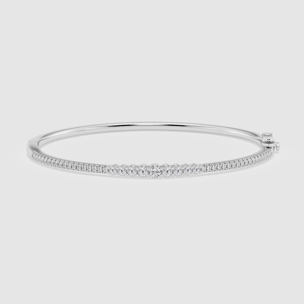 Natural Diamond | 1 ctw Round Graduated Bangle Bracelet - 7 inches