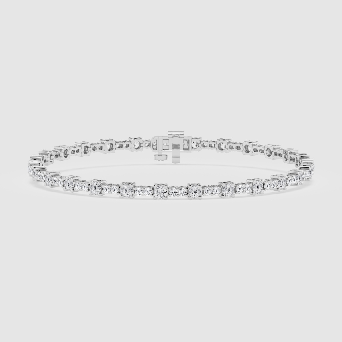 Natural Diamond | 3 ctw Round Alternating Fashion Bracelet - 6 Inches