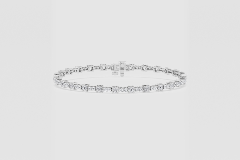 Natural Diamond | 3 ctw Round Alternating Fashion Bracelet - 6 Inches