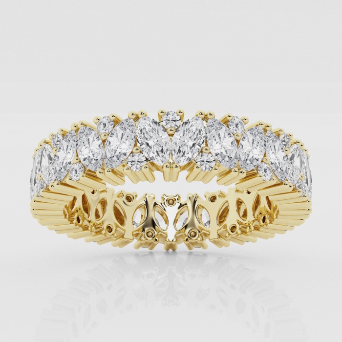 Natural Diamond | 2 1/2 ctw Marquise and Round Angled Eternity Band