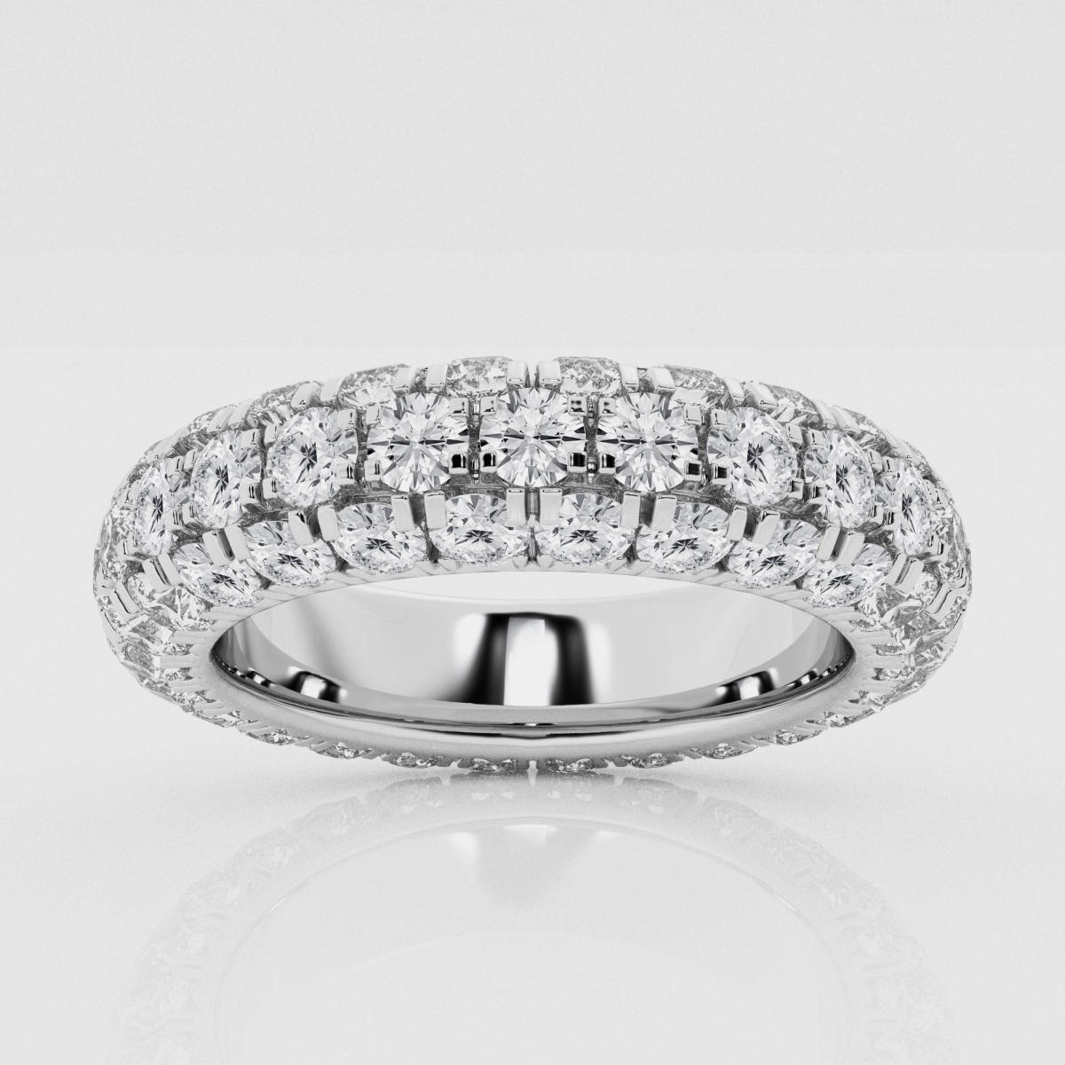 Natural Diamond | 3 ctw Round Domed Eternity Band