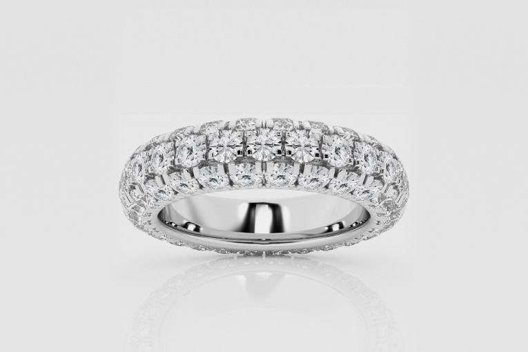 Natural Diamond | 3 ctw Round Domed Eternity Band
