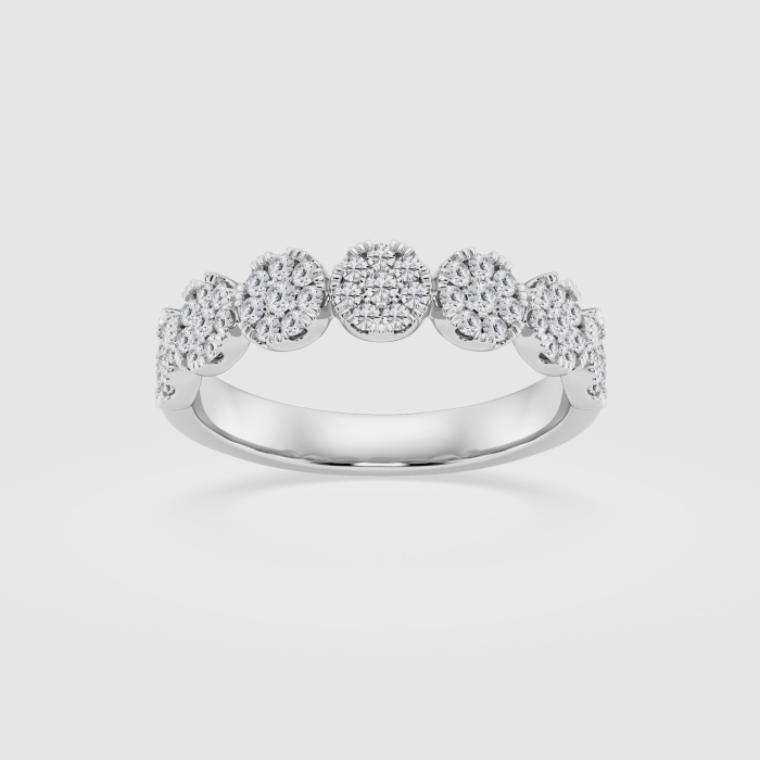 Natural Diamond | 1/2 ctw Round Cluster Stackable Ring