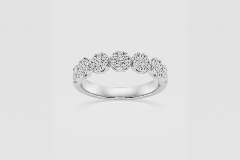 Natural Diamond | 1/2 ctw Round Cluster Stackable Ring