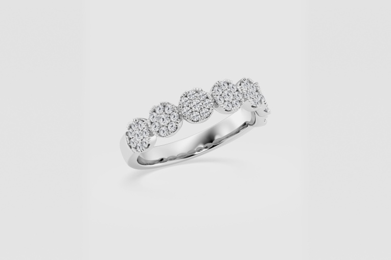 Natural Diamond | 1/2 ctw Round Cluster Stackable Ring