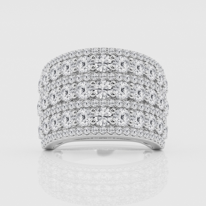 Natural Diamond | 4 ctw Round Seven Row Alternating Fashion Band