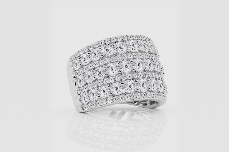 Natural Diamond | 4 ctw Round Seven Row Alternating Fashion Band