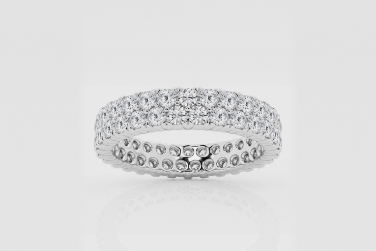 Natural Diamond | 2 1/10 ctw Round Double Row Eternity Band