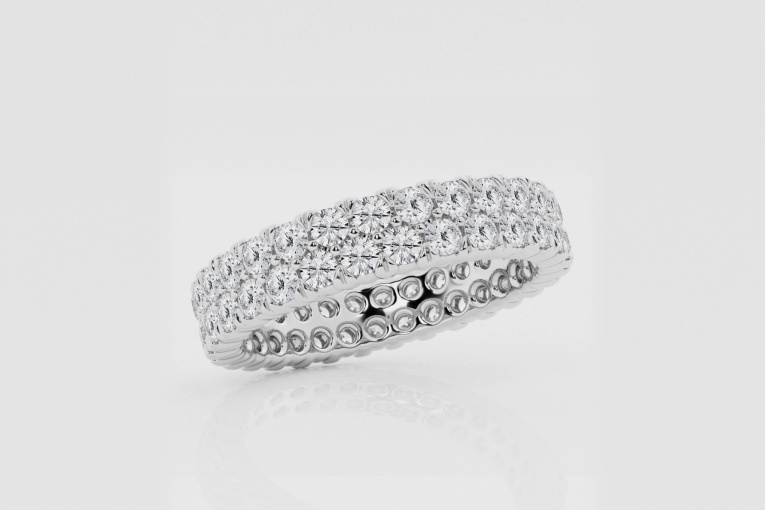 Natural Diamond | 2 1/10 ctw Round Double Row Eternity Band