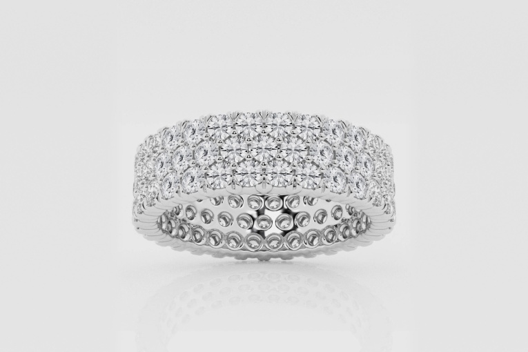 Natural Diamond | 3 ctw Round Triple Row Eternity Band