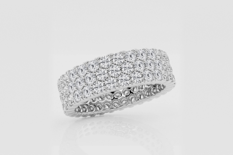 Natural Diamond | 3 ctw Round Triple Row Eternity Band