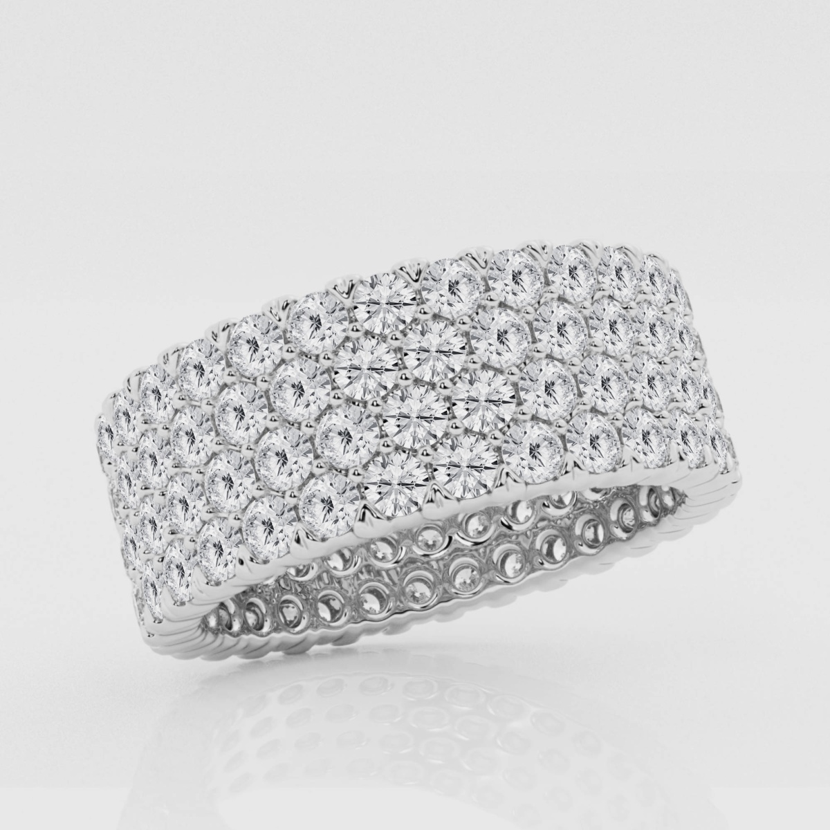 Natural Diamond | 4 ctw Round Multi Row Eternity Band