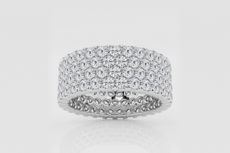 Natural Diamond | 4 ctw Round Multi Row Eternity Band