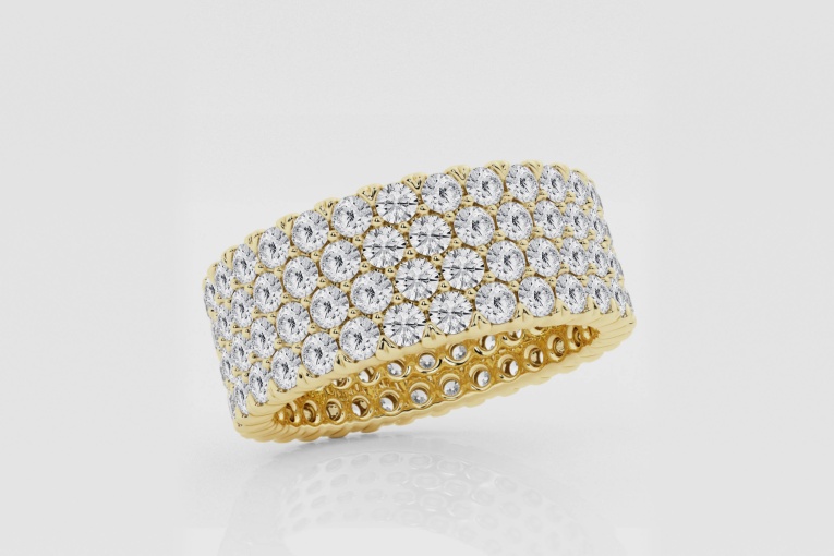 Natural Diamond | 4 ctw Round Multi Row Eternity Band