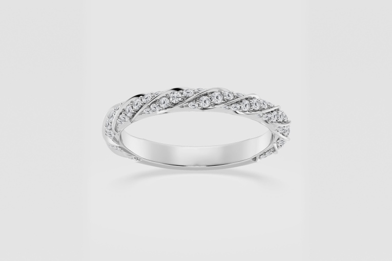 Natural Diamond | 1/2 ctw Round Ribbon Wedding Band