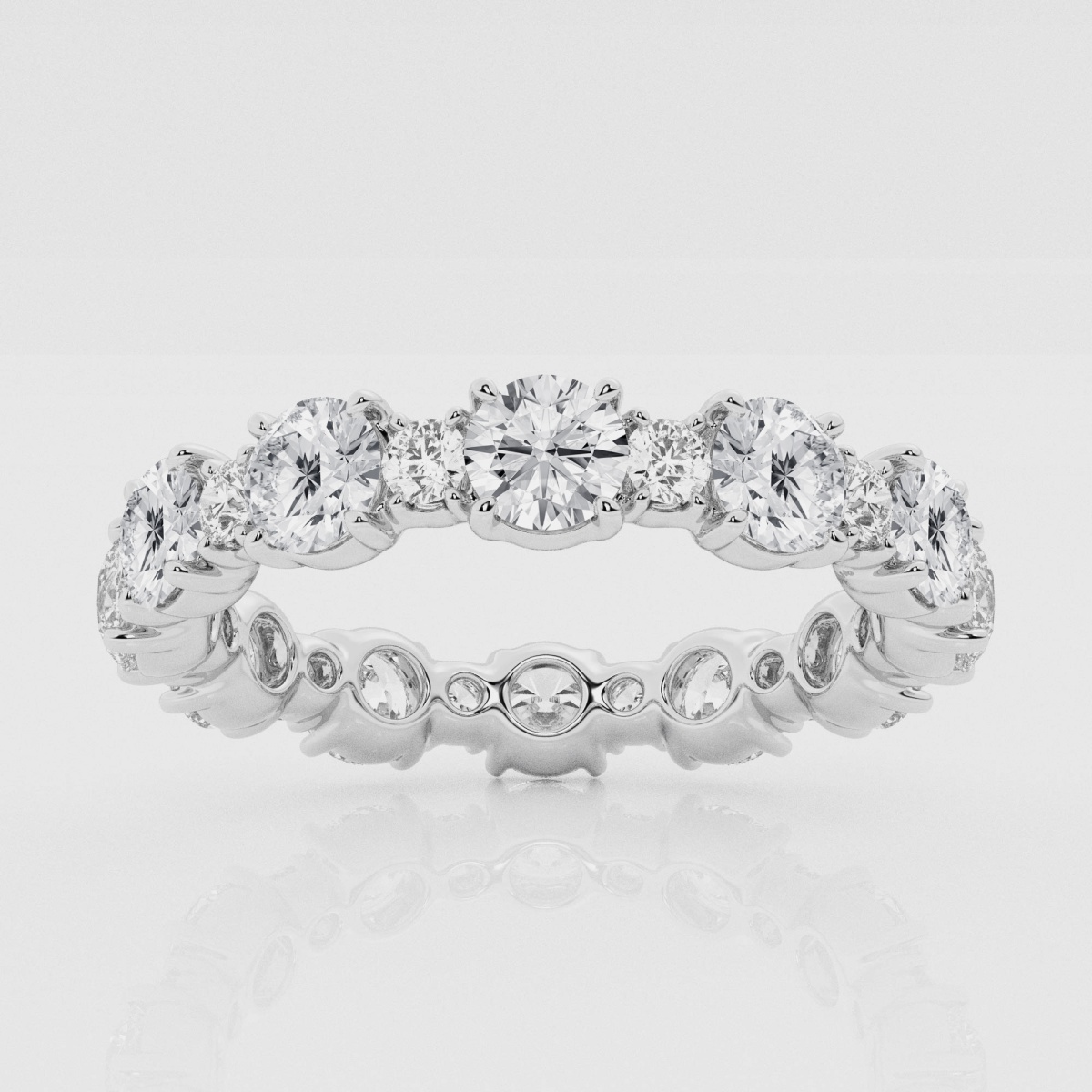 Natural Diamond | 2 3/4 ctw Round Alternating Eternity Band