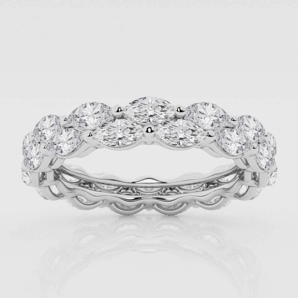 Natural Diamond | 2 ctw Marquise Double Row Eternity Band