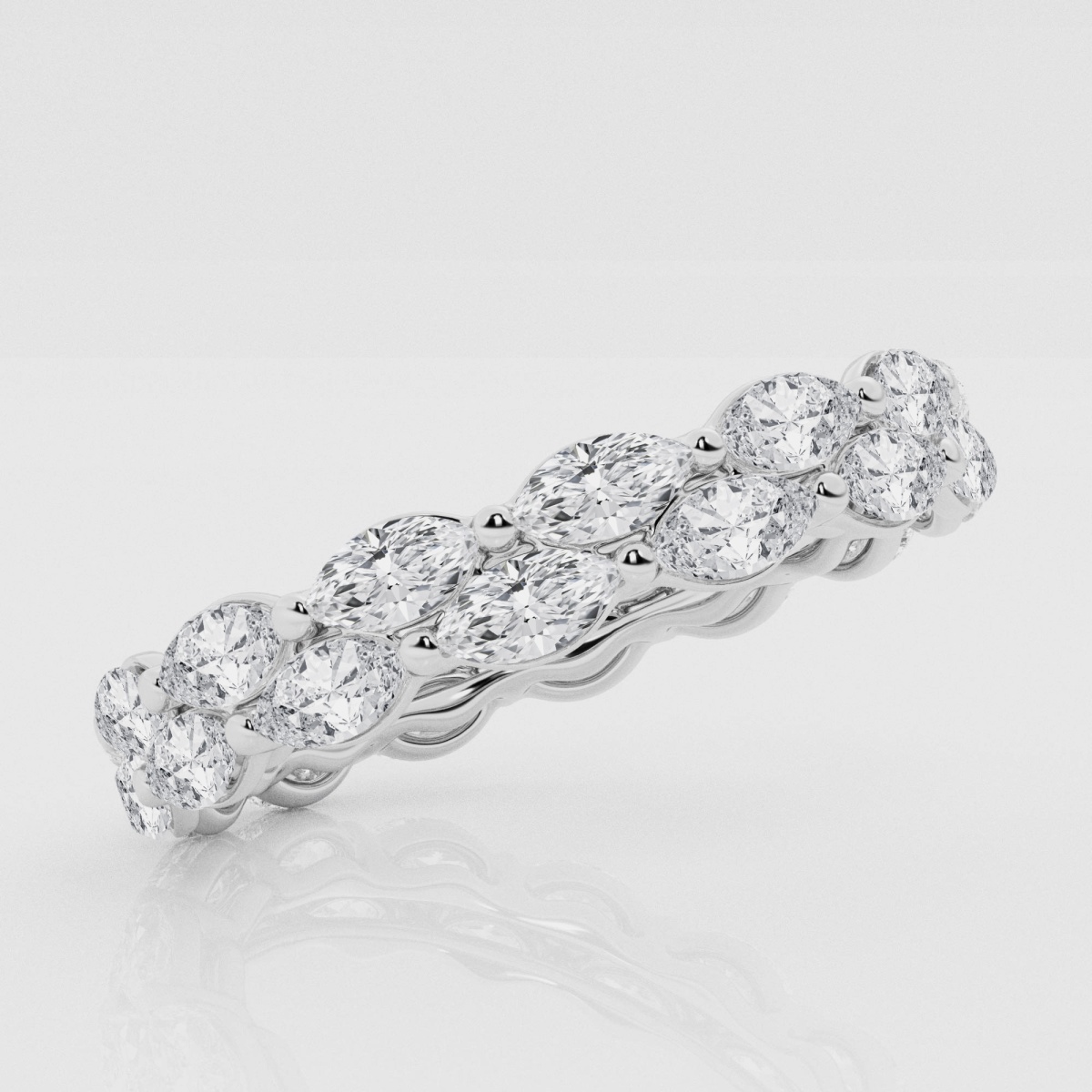 Natural Diamond | 2 ctw Marquise Double Row Eternity Band