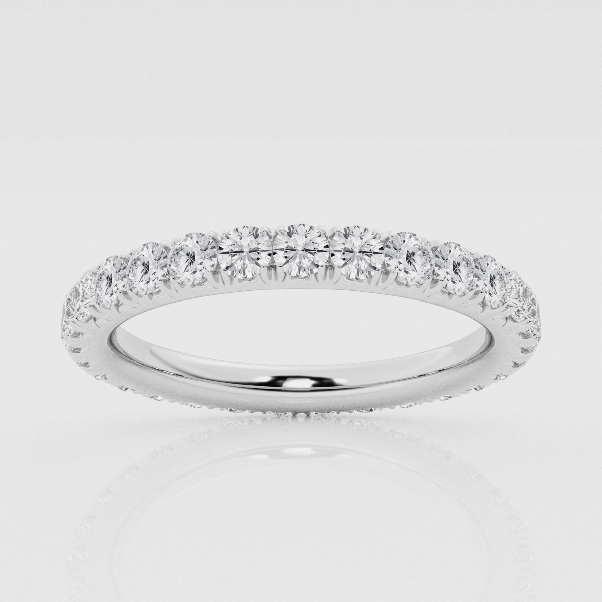 Natural Diamond | 1 ctw Round French Pave Eternity Band