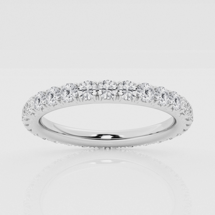 Natural Diamond | 1 ctw Round French Pave Eternity Band