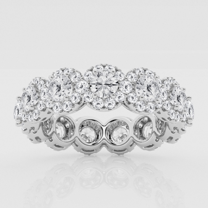 Natural Diamond | 3 ctw Round Halo Eternity Band