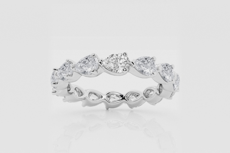 Natural Diamond | 2 ctw Pear Floating Eternity Band