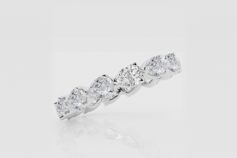 Natural Diamond | 2 ctw Pear Floating Eternity Band