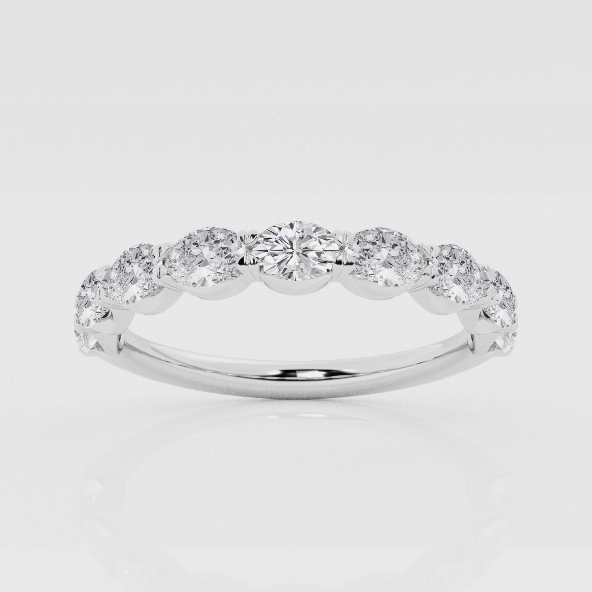 Natural Diamond | 1 ctw Oval East-West Wedding Band