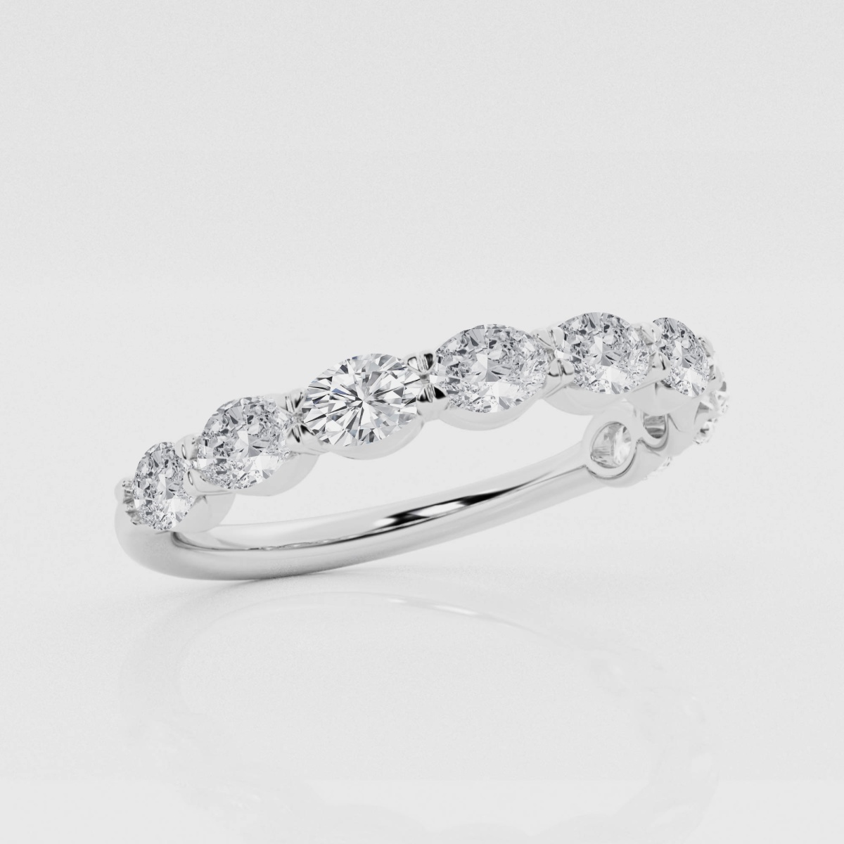 Natural Diamond | 1 ctw Oval East-West Wedding Band