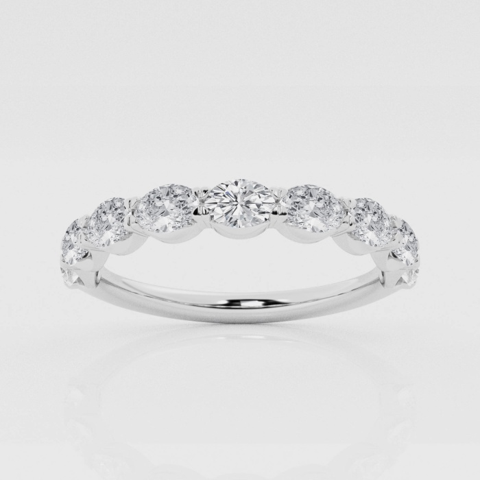 Natural Diamond | 1 ctw Oval East-West Wedding Band