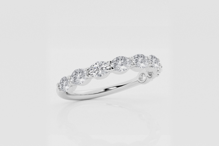 Natural Diamond | 1 ctw Oval East-West Wedding Band