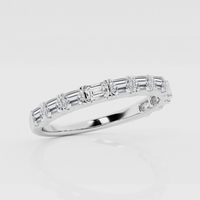 Natural Diamond | 1 ctw Emerald East-West Wedding Band