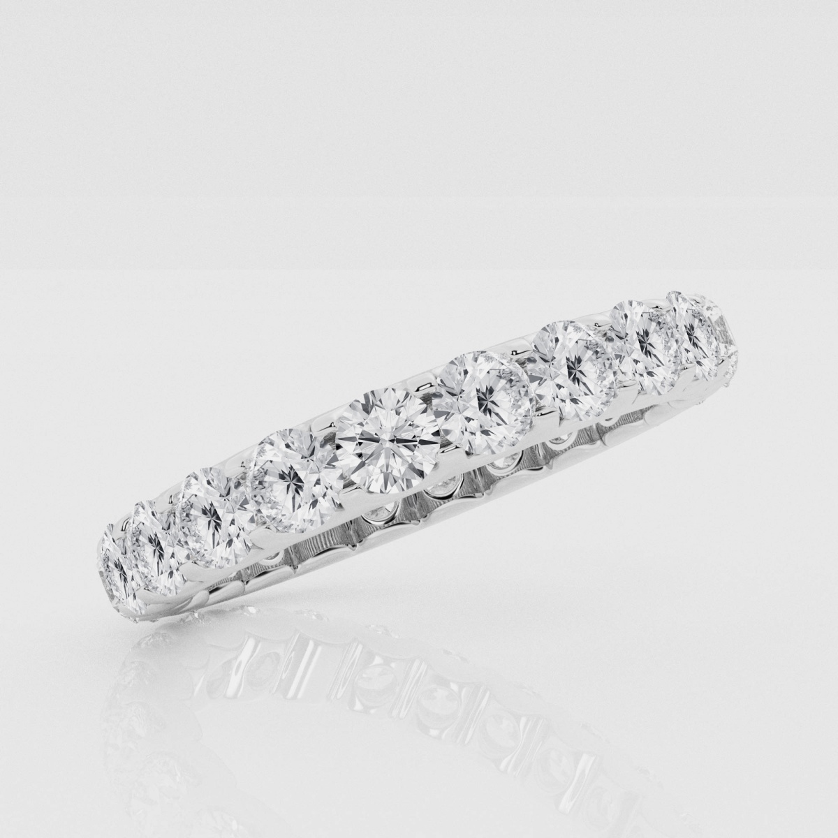 Natural Diamond | 2 ctw Round U-Shaped Eternity Band