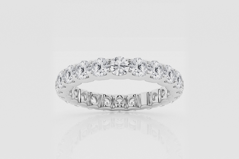 Natural Diamond | 2 ctw Round U-Shaped Eternity Band