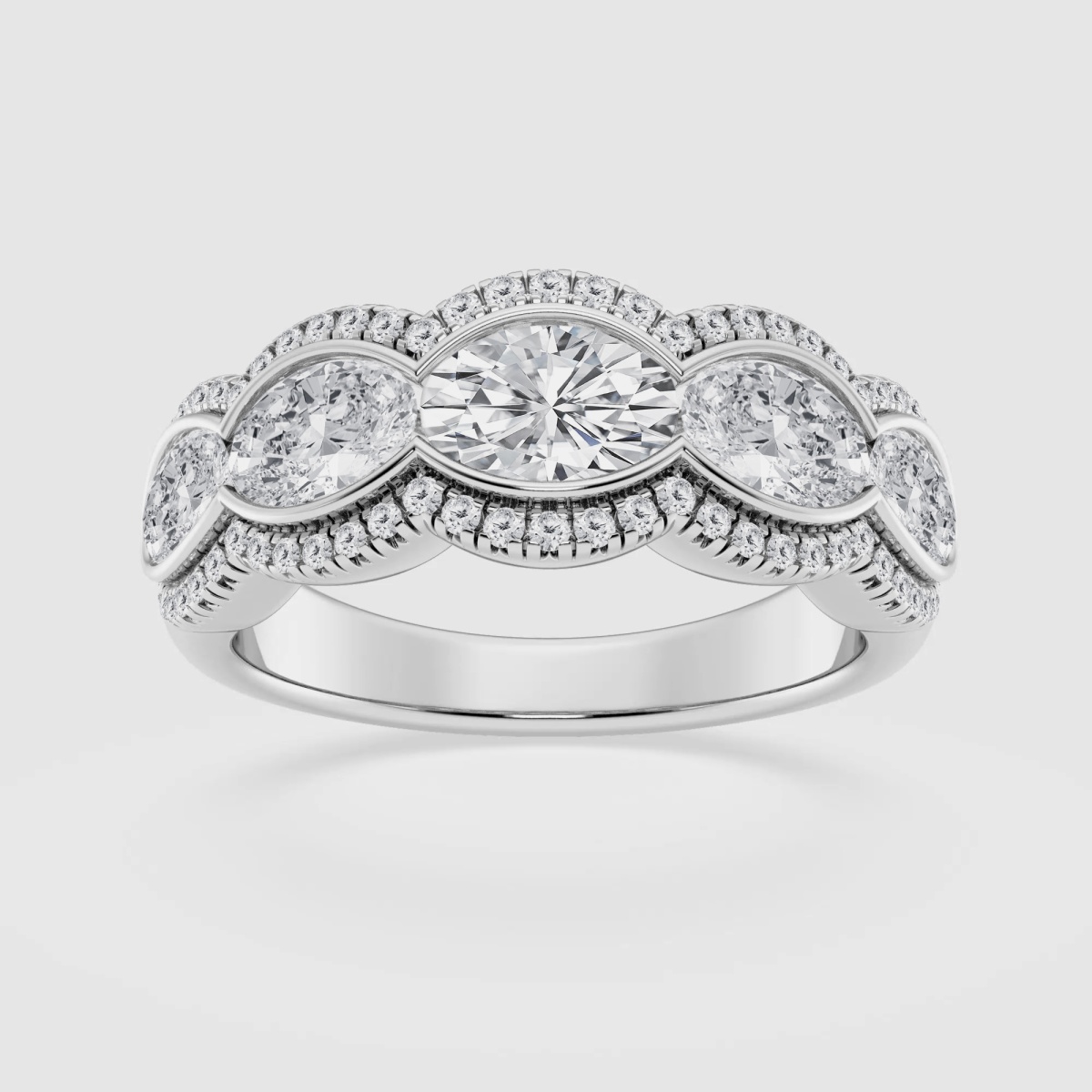 2 1/2 ctw Oval Natural Diamond Fashion Ring