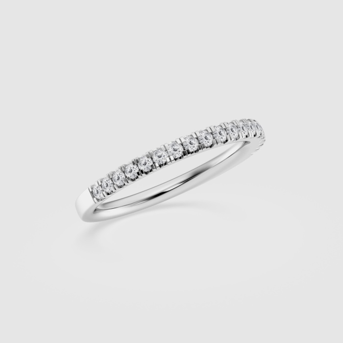 Natural Diamond | 1/4 ctw Round French Pave Wedding Band