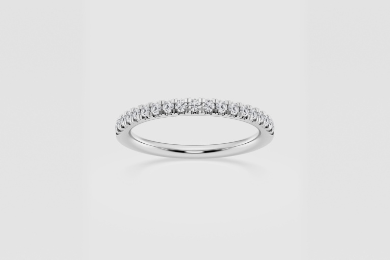 Natural Diamond | 1/4 ctw Round French Pave Wedding Band