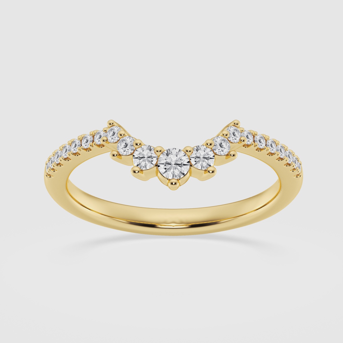 Natural Diamond | 1/4 ctw Round Graduated Crown Stackable Ring