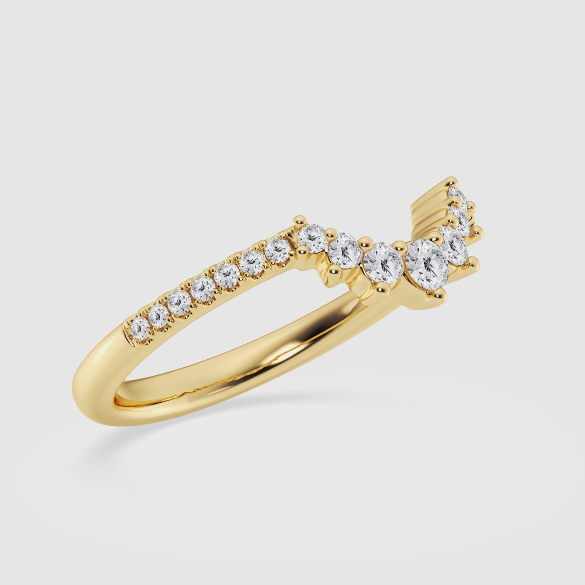 Natural Diamond | 1/4 ctw Round Graduated Crown Stackable Ring