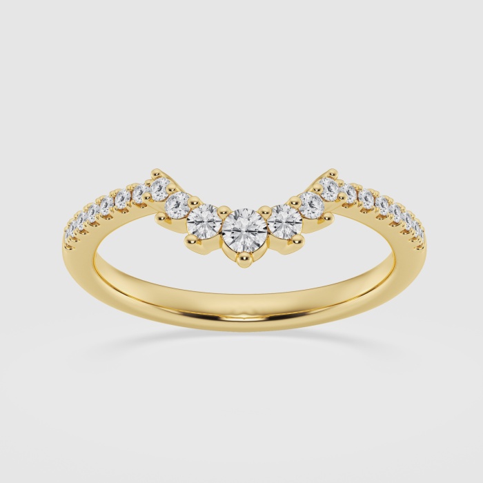 Natural Diamond | 1/4 ctw Round Graduated Crown Stackable Ring